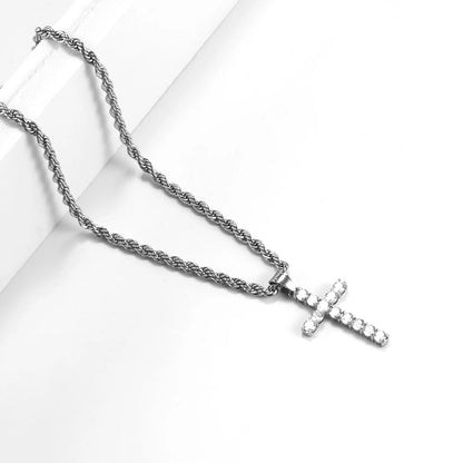 Mercori men´s stainless steel cross pendant necklace