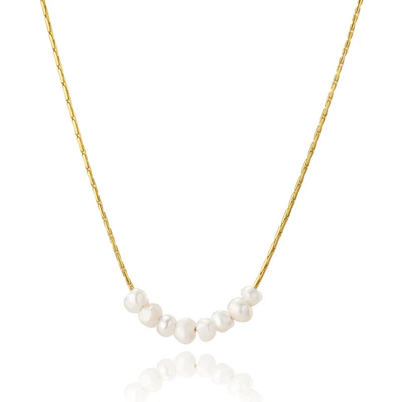 Mercori women´s freshwater pearl link chain