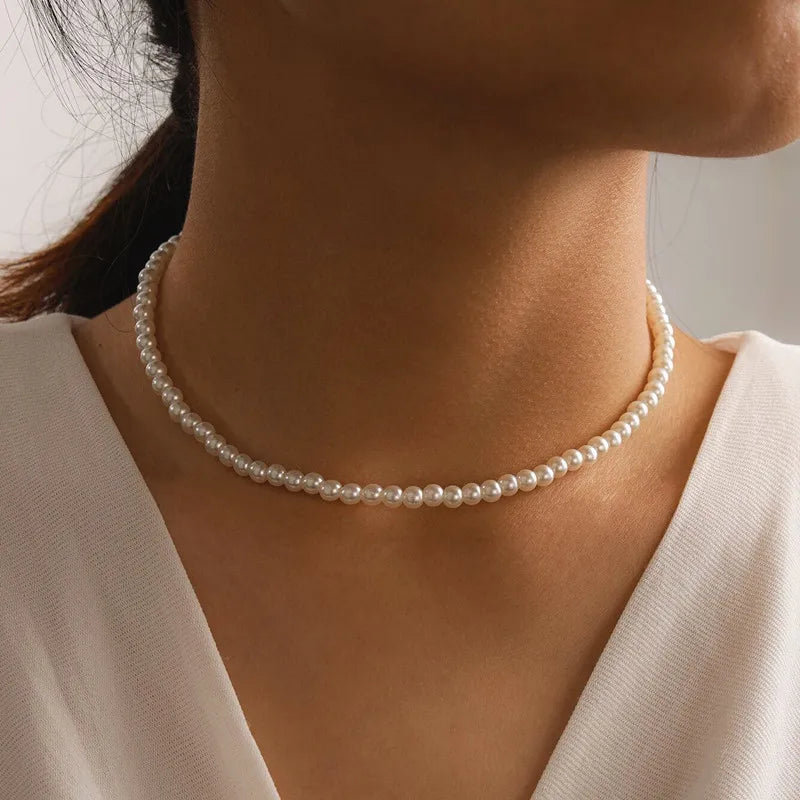 Mercori women´s classic pearl choker necklace