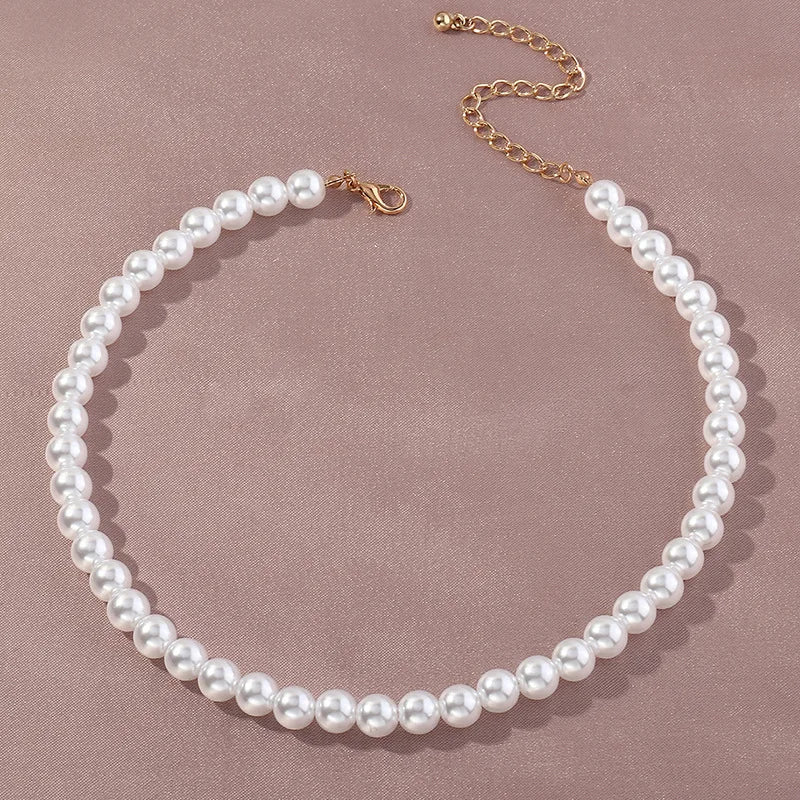 Mercori women´s classic pearl choker necklace